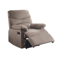 Acme Arcadia Woven Fabric Motion Recliner In Light Brown