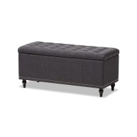 Baxton Studio Kaylee Storage Bench In Dark Gray