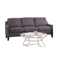 Acme Zapata Jr Linen Fabric Sloped Arms Sofa In Gray