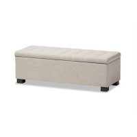 Baxton Studio Roanoke Storage Bench In Beige