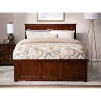 Atlantic Furniture Ar8646114 Madison Platform Bed With Matching Foot Board And 2 Urban Bed Drawers, Queen, Walnut