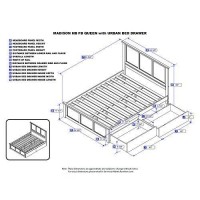 Atlantic Furniture Ar8646114 Madison Platform Bed With Matching Foot Board And 2 Urban Bed Drawers, Queen, Walnut