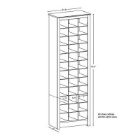 Prepac Space-Saving 36 Pair Shoe Storage Cabinet With Cubbies, 13D X 235W X 725H, White