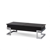 Acme Calnan Rectangular Lift Top Coffee Table In Black And Chrome