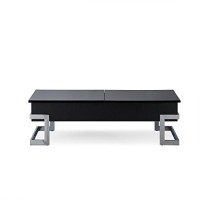 Acme Calnan Rectangular Lift Top Coffee Table In Black And Chrome