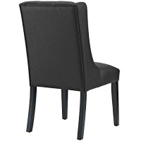 Modway Baronet Modern Tufted Vegan Leather Upholstered Dining Chair In Black