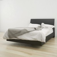 Nexera Full Size Platform Bed Bundle 400809, Black Black