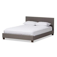 Baxton Studio Elizabeth Modern And Contemporary Beige Fabric Upholstered Panel-Stitched Full Size Platform Bed