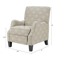 Madison Park Hoffman Recliner Chair - Solid Wood, Plywood, Fully Upholstered, Bedside Lounger, Modern Classic Style, Family Room Sofa Furniture, Beige Medallion