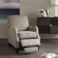 Madison Park Hoffman Recliner Chair - Solid Wood, Plywood, Fully Upholstered, Bedside Lounger, Modern Classic Style, Family Room Sofa Furniture, Beige Medallion