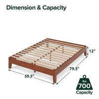 Zinus Wen Deluxe Wood Platform Bed Frame / Solid Wood Foundation / Wood Slat Support / No Box Spring Needed / Easy Assembly, Queen