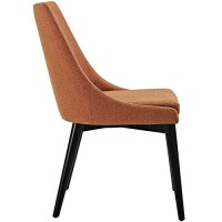 Modway Viscount Mid-Century Modern Upholstered Fabric Kitchen And Dining Room Chair In Orange