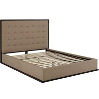 Modway Madeline Modern Fabric Upholstered Platform Queen Size Bed In Cappuccino Cafe