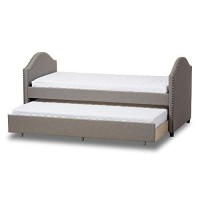 Baxton Studio Alessia Upholstered Daybed With Trundle In Beige