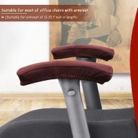Trycooling 2 Pcs Polyester Removable Durable Machine Washable Office Chair Armrest Slipcovers Covers (Length-30Cm) (Coffee)