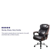 Flash Furniture Big & Tall Office Chair | Brown Leathersoft Executive Swivel Office Chair With Headrest And Wheels