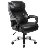 Flash Furniture Hercules Series Big & Tall 500 Lb Rated Black Leathersoft Executive Swivel Ergonomic Office Chair With Adjustable Headrest