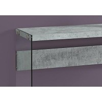 Monarch Specialties , Console Sofa Table, Tempered Glass, Grey Cement, 44L