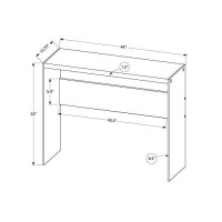 Monarch Specialties , Console Sofa Table, Tempered Glass, Grey Cement, 44L