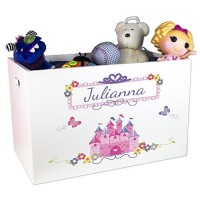 Mybambino Girls Personalized Princess Toy Box
