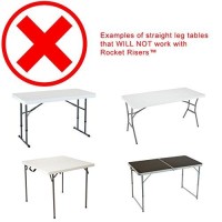 Rocket Risers Folding Table Risers - Make Your Folding Table A Counter Height Table - Set Of 4 Table Leg Risers