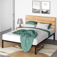 Zinus Paul Metal And Wood Platform Bed With Wood Slat Support, Full