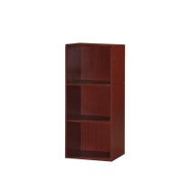 Hodedah 3-Shelf Bookcase In Mahogany