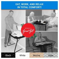 Table-Mate Xl Tv Tray - Portable, Foldable Table Trays For Eating, Desk Space And Couch - Black