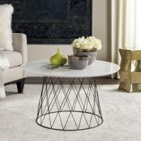Safavieh Home Collection Roe Retro Mid-Century White And Black Wood Coffee Table