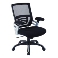 Office Star Emh Series Mesh Back Adjustable Manager'S Office Chair With Built-In Lumbar Support, Locking Tilt Control And Heavy Duty Base, Black Fabric