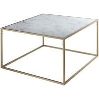 Convenience Concepts Gold Coast Faux Marble Coffee Table Gold Faux Marble