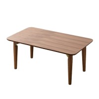 Emoor Wood Folding Coffee Table Rectangle Medium (177X315) Walnut Floor Sitting Low Table Small Space Minimalist Japanese Tatami Room