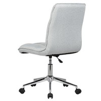 Porthos Home Leanne Task Chair With Height Adjustment, 360 Swivel, Steel Base And Tufted Polyester Upholstery (Armless Design For Small Homes And Offices), One Size, Gray