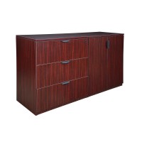 Regency Legacy Stand Side Set With Lateral File And Storage Cabinet, 72 X 23, Mahogany