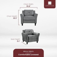 Lifestyle Solutions Arm Chair Armchair, Dark Gray