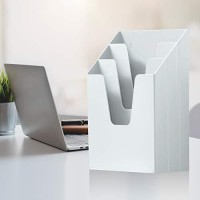 Acrimet Vertical Triple File Folder Holder Organizer (White Color)