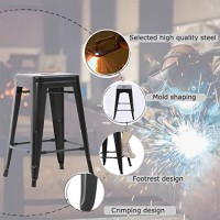 Fdw Bar Stools Counter Stool Barstools Set Of 2 Industrial Metal Bar Stools Patio Furniture Modern Backless 24A Stackable Metal Indooroutdoor Bar Stools Kitchen Counter Stools Chairs