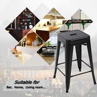 Fdw Bar Stools Counter Stool Barstools Set Of 2 Industrial Metal Bar Stools Patio Furniture Modern Backless 24A Stackable Metal Indooroutdoor Bar Stools Kitchen Counter Stools Chairs