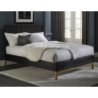 Modus Furniture Solid Wood Bed, King, Kentfield - Black Drifted Oak