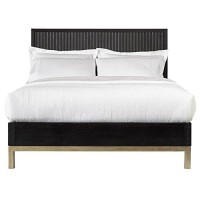 Modus Furniture Solid Wood Bed, King, Kentfield - Black Drifted Oak