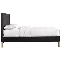 Modus Furniture Solid Wood Bed, King, Kentfield - Black Drifted Oak