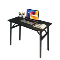 Need Folding Desk - 31 1/2 No Assembly Foldable Small Computer Table,Sturdy And Heavy Duty Writing Desk For Small Spaces, Black&Black Frame