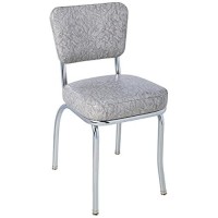 Richardson Seating Cracked Ice Retro Chrome Kitchen Chair With 2 Box Seat, Grey