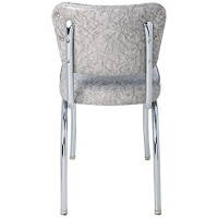 Richardson Seating Cracked Ice Retro Chrome Kitchen Chair With 2 Box Seat, Grey