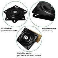 Mysit 10 (245Mm) Square Heavy Duty Swivel Replacement For Recliner Chair Or Furniture - Ball Bearing Swivel Plate Mechanism - Flat
