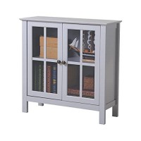 American Furniture Classics Os Home And Office Glass Door Accent And Display Cabinet, Dark Gray Paint