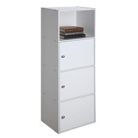 Convenience Concepts 3 Door Xtra Storage Cabinet With Shelf, White