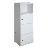 Convenience Concepts 3 Door Xtra Storage Cabinet With Shelf, White