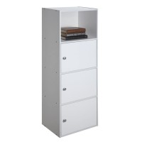 Convenience Concepts 3 Door Xtra Storage Cabinet With Shelf, White