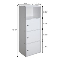 Convenience Concepts 3 Door Xtra Storage Cabinet With Shelf, White